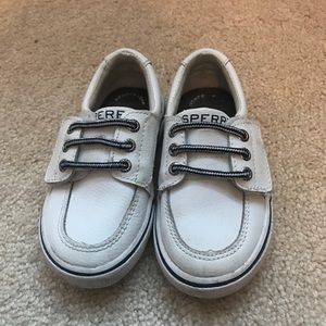 Toddler Size 7m white Sperry Velcro top boat shoes